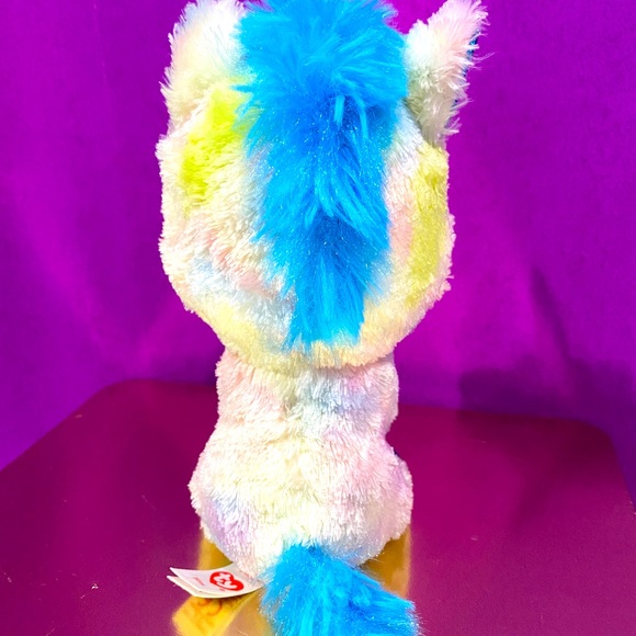 TYSILK BEANIE BOO BLITZ UNICORN SPARKLE BLUE EYES HOOVES & HORN TIE DYE  BODY - Picture 8 of 15